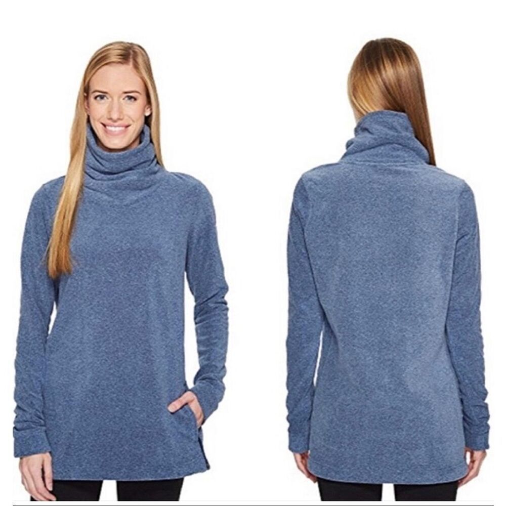 Nike Therma Dri-FIT fleece turtleneck tunic sweatshirt in blue size S
